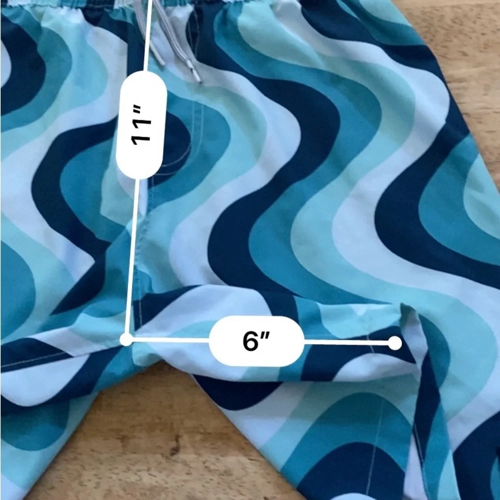 Abercrombie‎ Kids Boys’ Sz 13/14 Blue Wave Graphic Swim Trunks